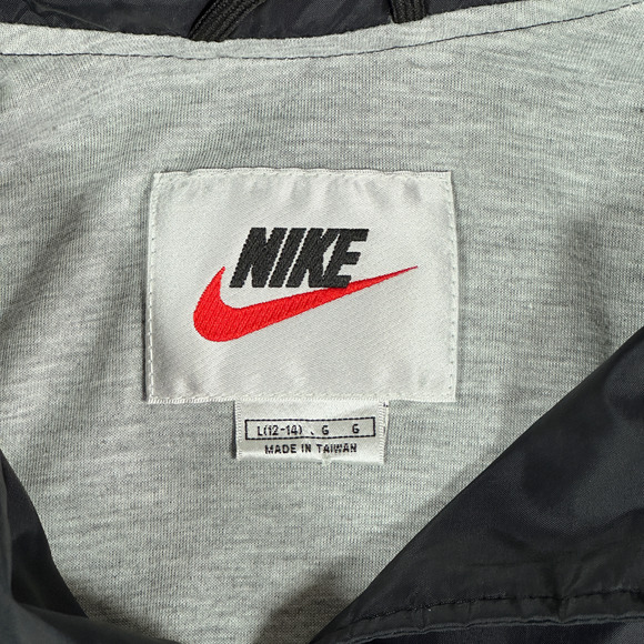 Vintage Nike Track Suit Youth LARGE 12-14 Black Jacket Pants Full Set Lined 90s - Picture 5 of 15